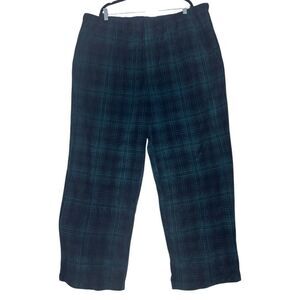 SKIMS Plaid Pajama Pants 4X Green Black Flannel Open Fly Pockets Lounge Sleep